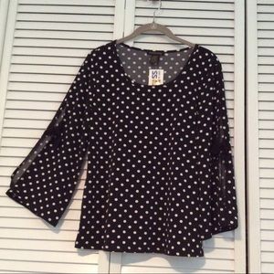 Black Polka Dot Top